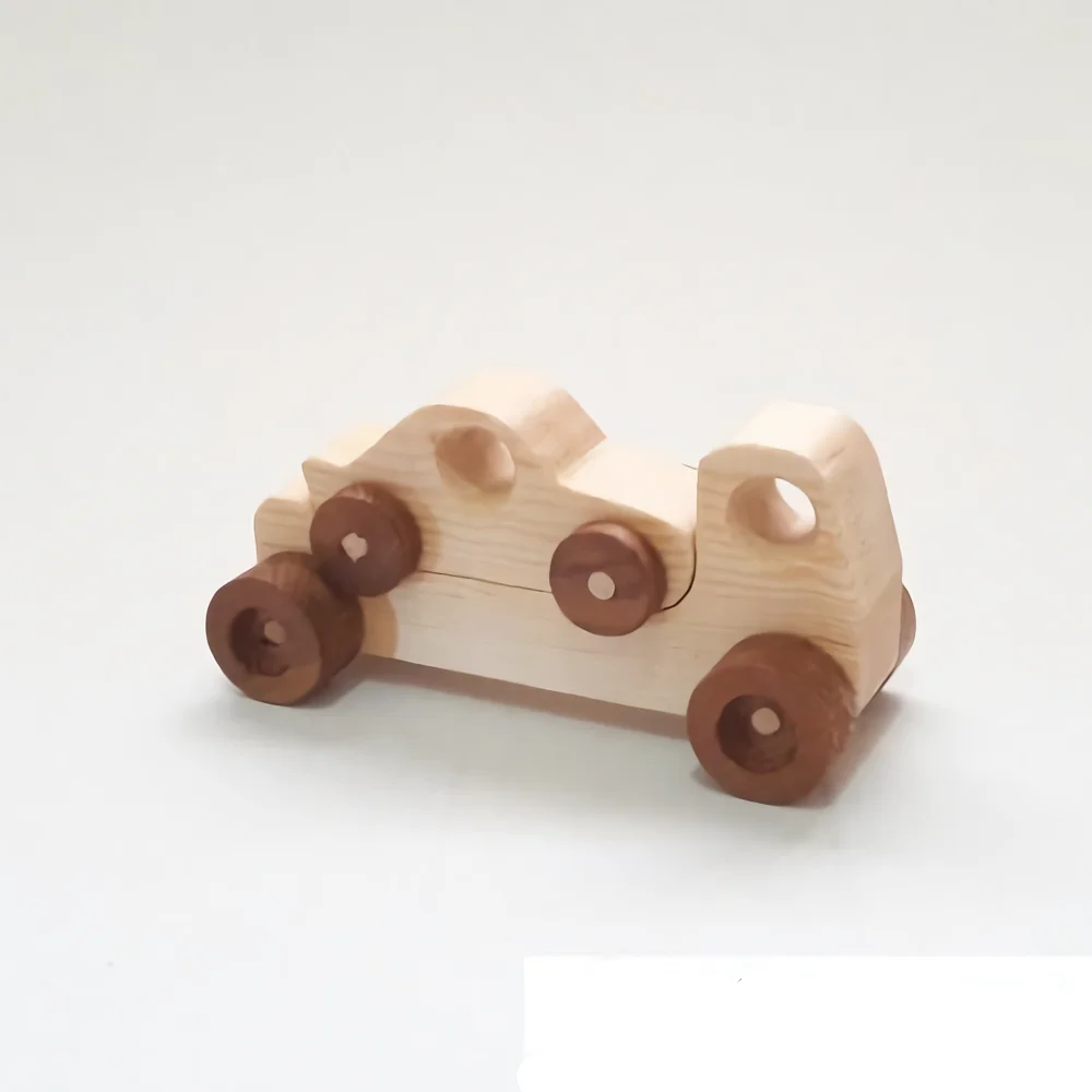 PUPPY WOODEN CAR WITH 4 DIFFERENT COLORS ( RED-BLUE-GREEN-YELLOW ) OR SET OPTION