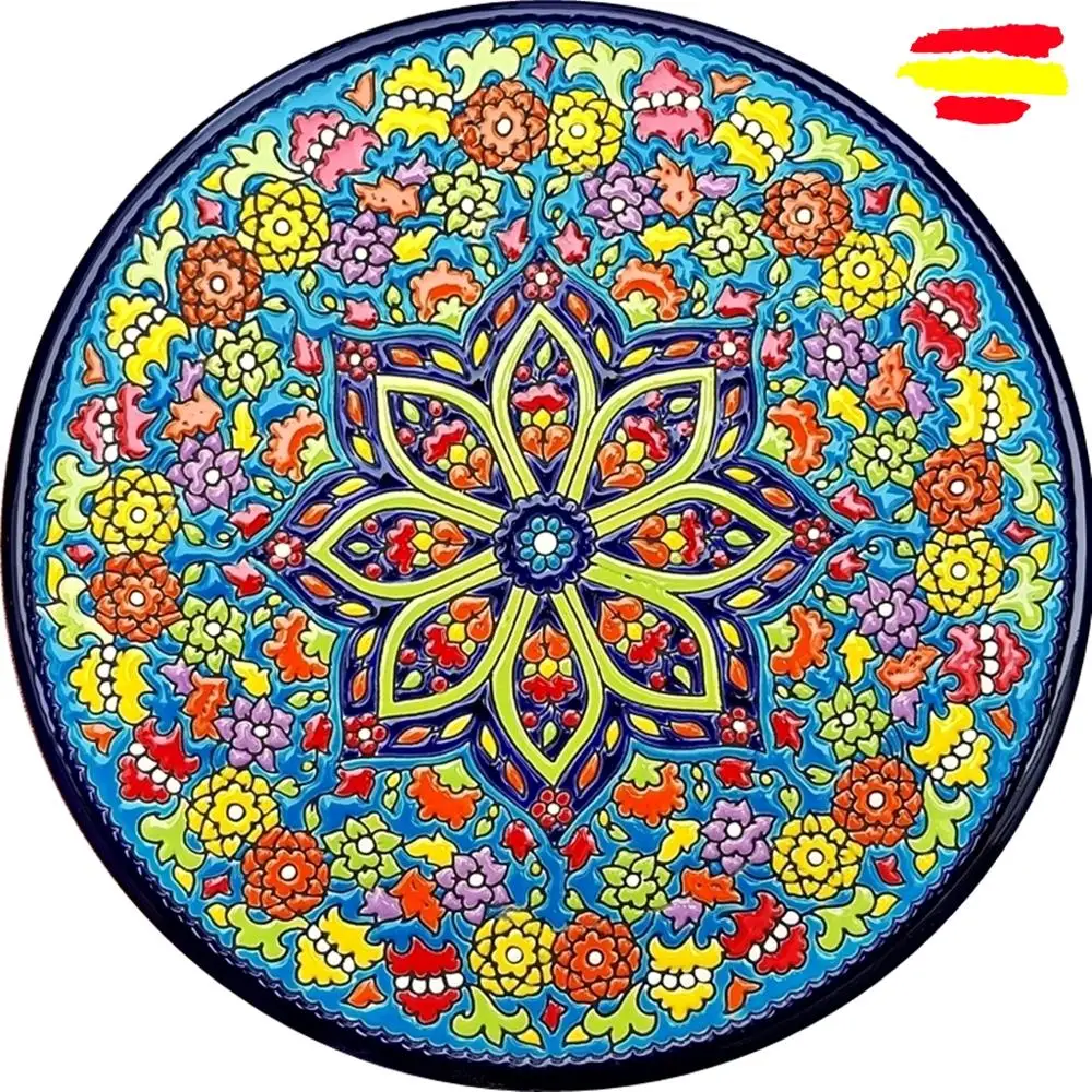 Ceramic plate 29 cm/11.4 inch diameter - Spanish ceramic - enameled up handmade - Made in Spain - MIJASCERAMIC -