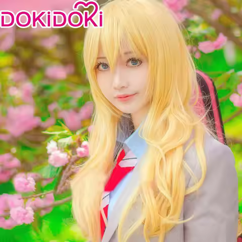 Miyazono Kaori Wig Anime Your Lie in April Cosplay DokiDoki Miyazono Kaori Cosplay Wig Women Yellow Long Hair