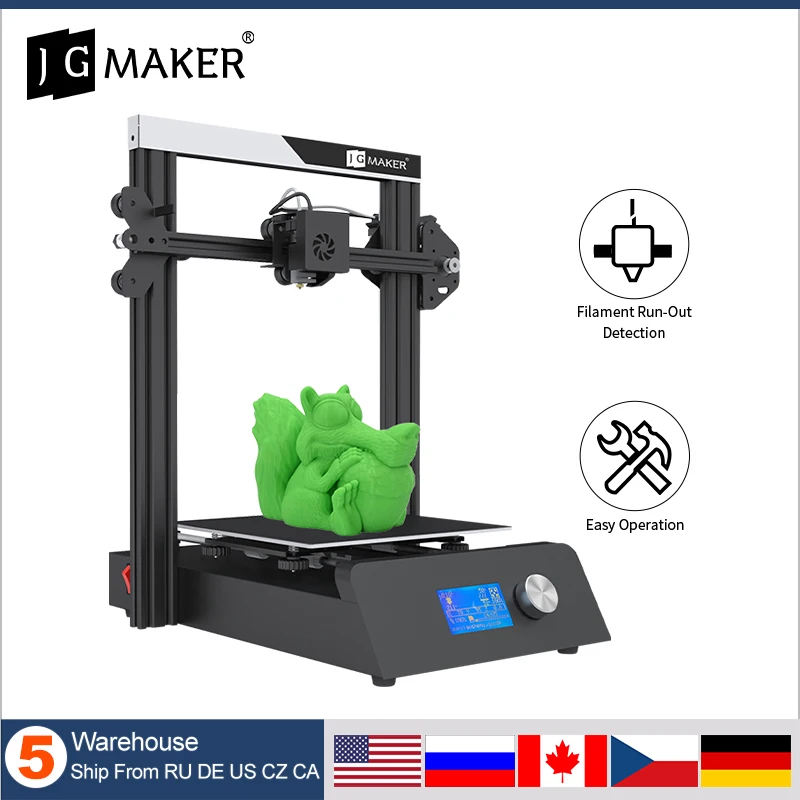 JGMAKER 3D Printer Magic Diy Kit Fast Assembly Large Print Size 220*220*250mm Filament Sensor USA/UK/Germany/Russia Warehouse 3d