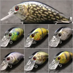 wLure Crankbait Fishing Lure 7cm 10g Small Square Bill 1.5 Model Wide Wobbler Slow Floating RealLife Painting Upgrade Hooks HC15