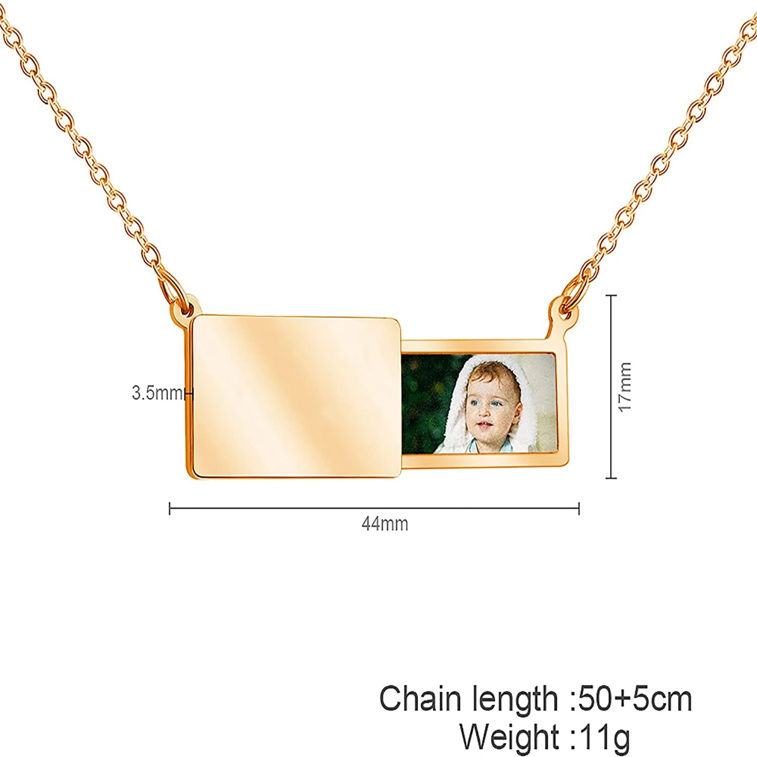 Custom Pull-Out Envelope Necklace Personalized Photo Engraved Name Christmas Gift Sliding Locket Necklace Pendant for Women Girl