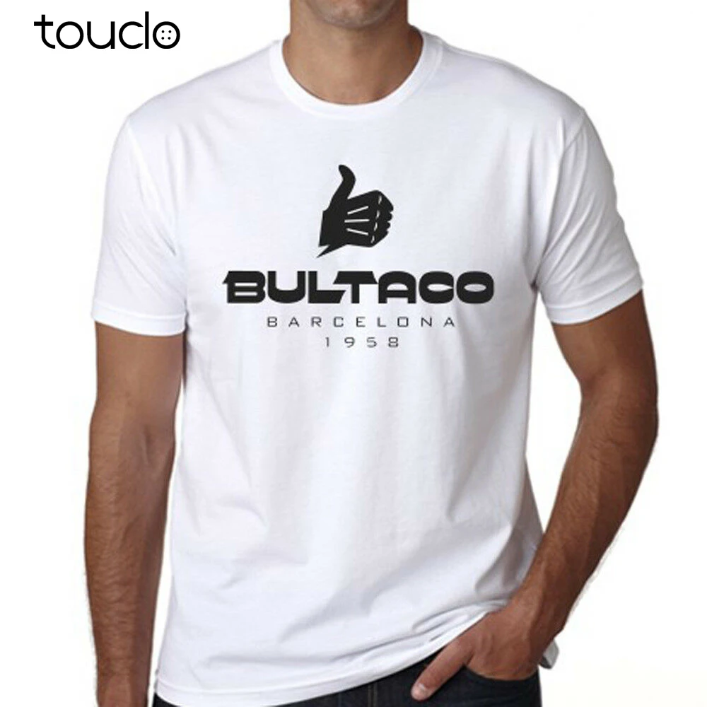 Bultaco Motorcycles Barcelona 1958 Logo White T-Shirt Size S M L XL 2XL 3XL