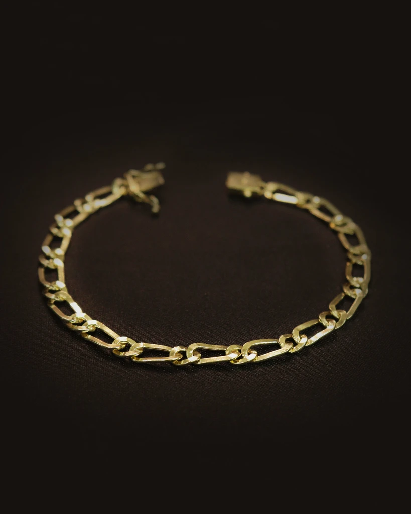 GRUMET 1X1 LAMINATED 6MM Identical to 18K Gold Old Coin Bracelet (Eternal Guarantee in Color) Does not peel, does not darken