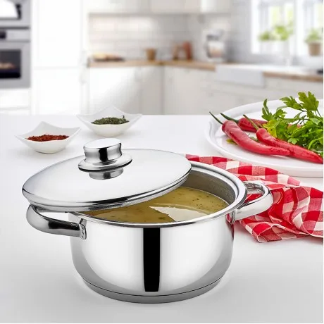 

Stainless Steel 24cm High Quality Pot Soup Stock Saucepan Stewpot with Lid Made in Turkey