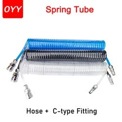 PU6*4 8*5 10*6.5 12*8 Polyurethane Air Hose for Compressor Hoses Flexible Tool Connector Spring Spiral Tube