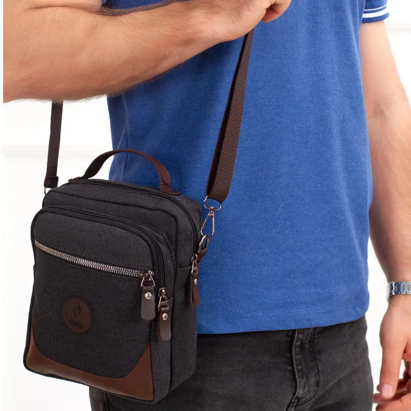 Canvas Handbag For Men Messenger Bags Shoulder Strap Passport Wallet Coin Purse Travel Daily Male