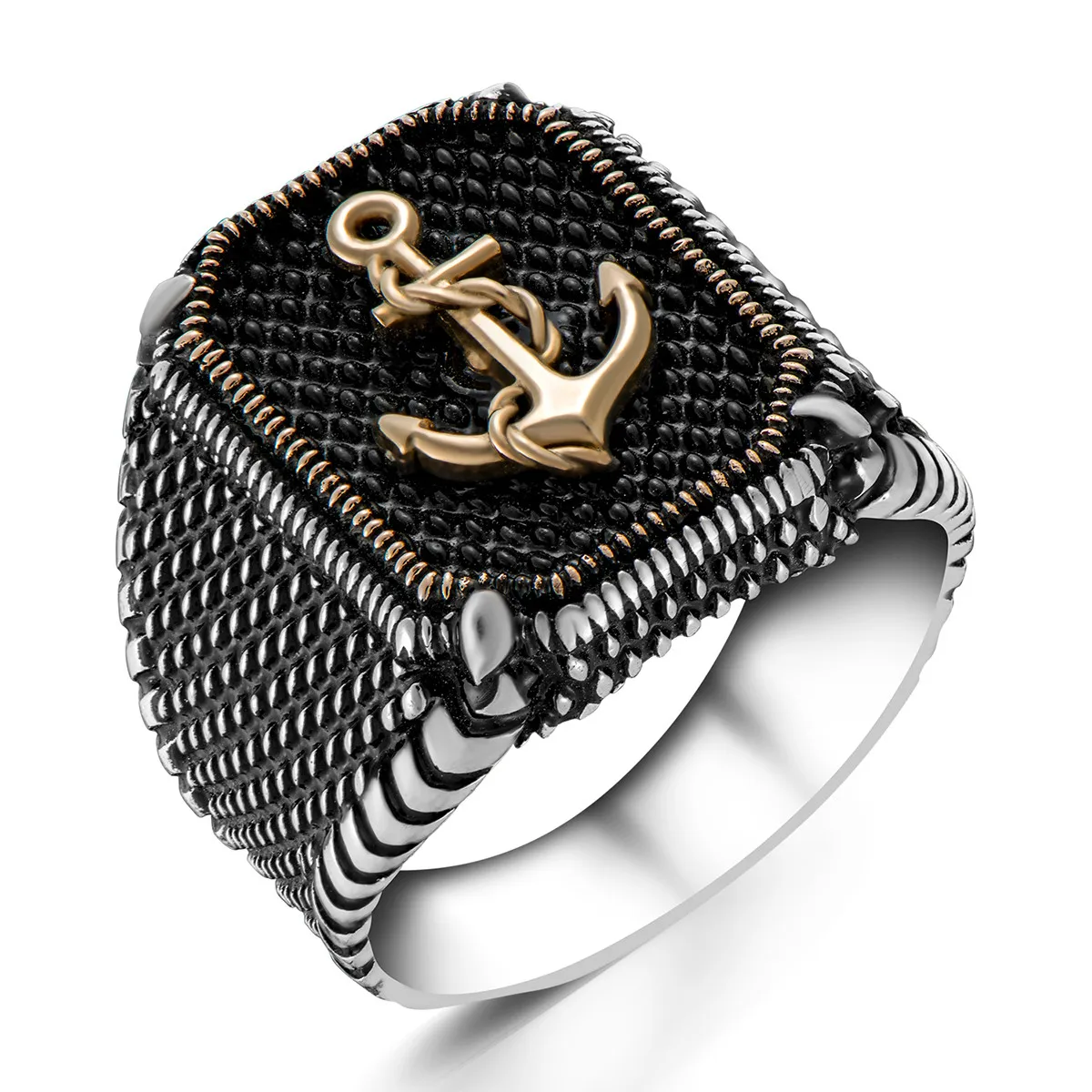 925 Sterling Silver Nautical Anchor Men's Ring Seaman Accessory for Men Exclusive Ring for Men Made in Turkey