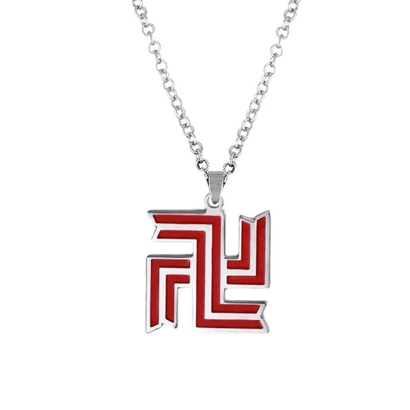 Anime Tokyo Revengers Tokyo Manji Gang Logo Necklace Red Symbol Double Sided Pendant Necklace for Women Men Fans Casual Jewelry
