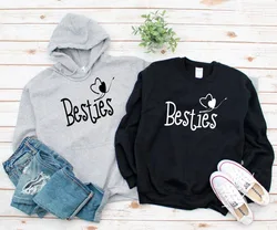 Sugarbaby Besties Hoodies Best Friend Sweatshirt BFF Hoody Matching Friend Sweater Sister Cotton Couple Sweatshirt Drop Ship