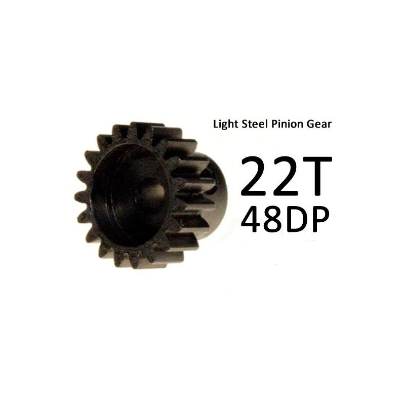 22T steel pinion, Pitch 48dp for Rc cars (HRC74822). Piñon 22 teeth pich 48. Pinion Gear Steel - Light. Rc car pinion. Free shipping