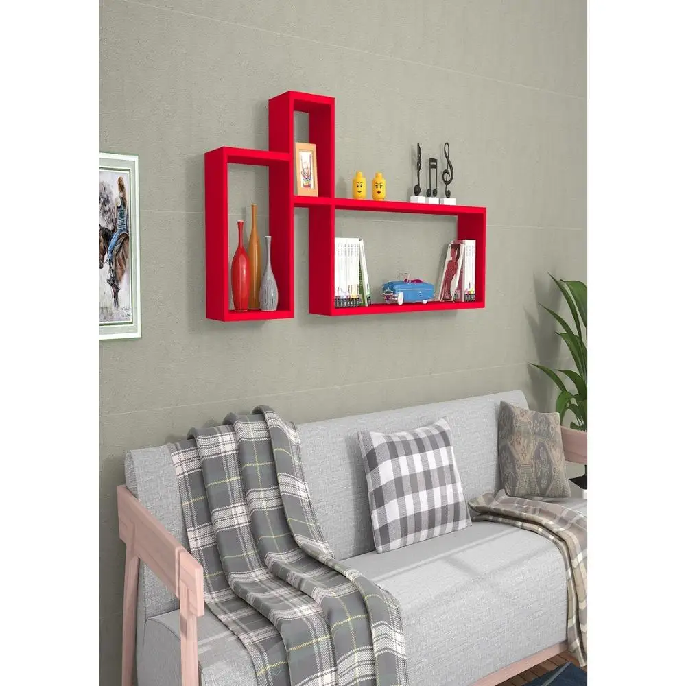 Shelf&Shelf MADE IN TURKEY Modern Shelf Color Options Living Room Wood Wall Book Holder Organizer Bookshelf Rack Bookcase