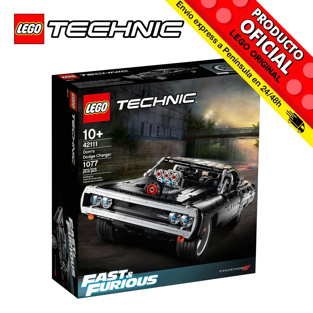 Lego Technic Dodge Charger de Dom, 42111, toys, boys, girls, blocks, pieces, original, shop, official license, new, bricks, gift, man, woman, adult