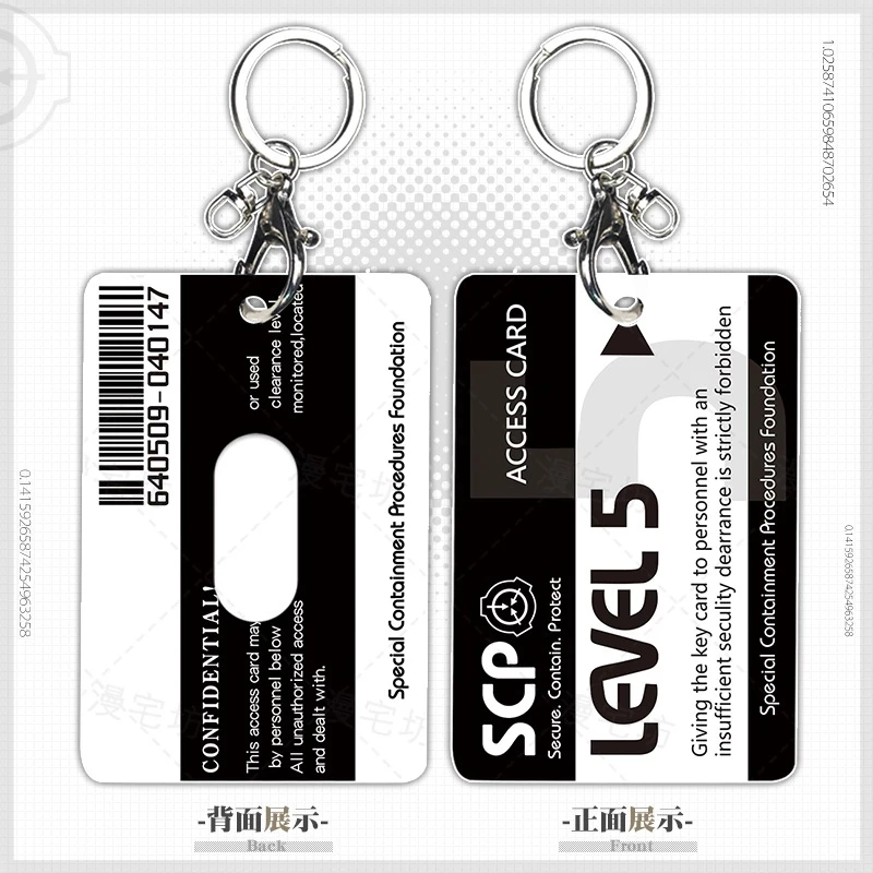 SCP Foundation Key buckle Set di carte Cosplay controllo accessi portachiavi studente Bus pasto gioco di carte regalo pendente periferico