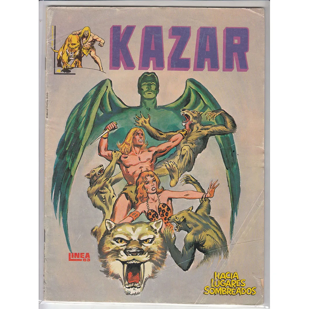 MARVEL, KA-ZAR No. 4, ED. SURCO, year 1983, author BRUCE JONES, comic BOOK Spanish, KAZAR THE SAVAJE