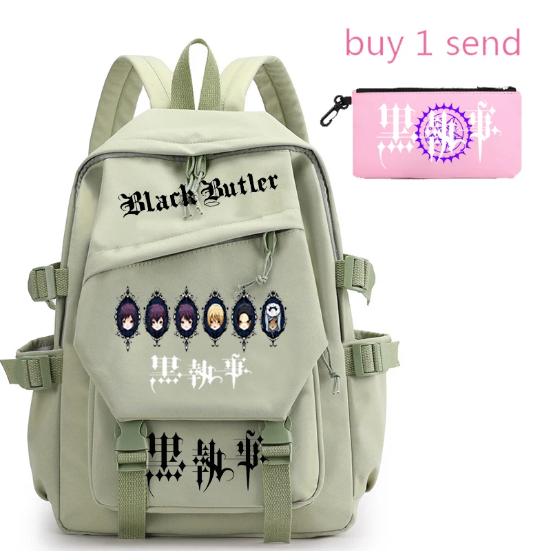 

Waterproof School Teen Girls Shoulder Bag Travel School Bag Black Butler