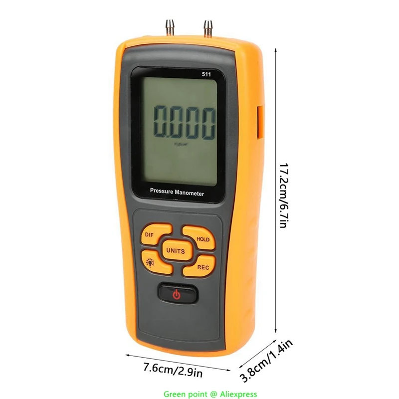 5Pc GM511 Hoge Nauwkeurigheid Digitale Manometer Meetbereik ± 10kPa Gas Druk Met Usb Communicatie En Data Retentie