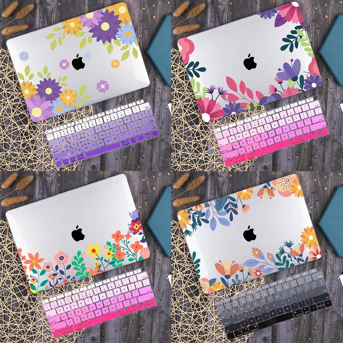 

Flower Plastic Hard Shell Case Keyboard Cover For MacBook Air Pro Retina 11 12 13 15 16 Inch 2020 M1 A2338 A2337 A2179 A2141