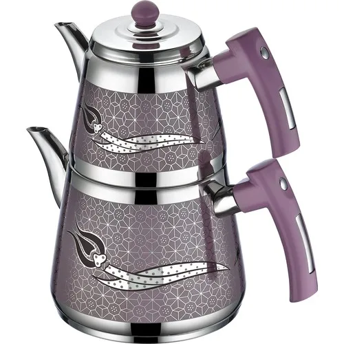 Inter Milan Steel Hanzade Embossed Teapot Lilac Mini Size