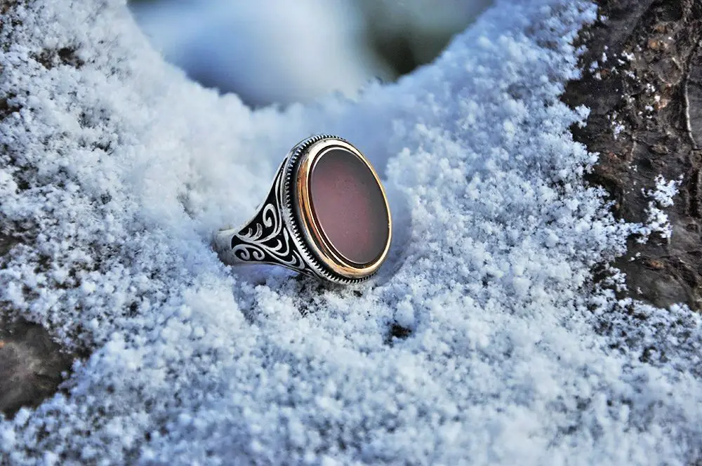 925 Sterling Silver Ring for Men Agate  Stone, Jewelry Fashion Vintage Gift Onyx Aqeq Mens Rings All Size