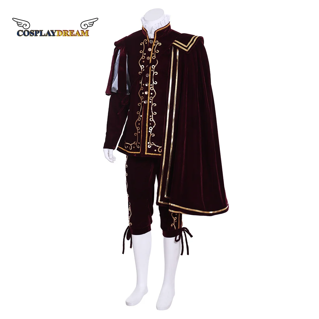 Tudor Elizabeth Warrior Cosplay Costume Prince Kings Costume Suit Cloak Rococo Colonial Medieval Mens Costume