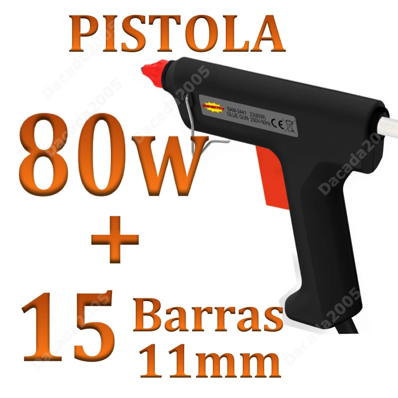 Dacada2005 핫 실리콘 건, DIY + 15 바, 11mm, 24h, 80W