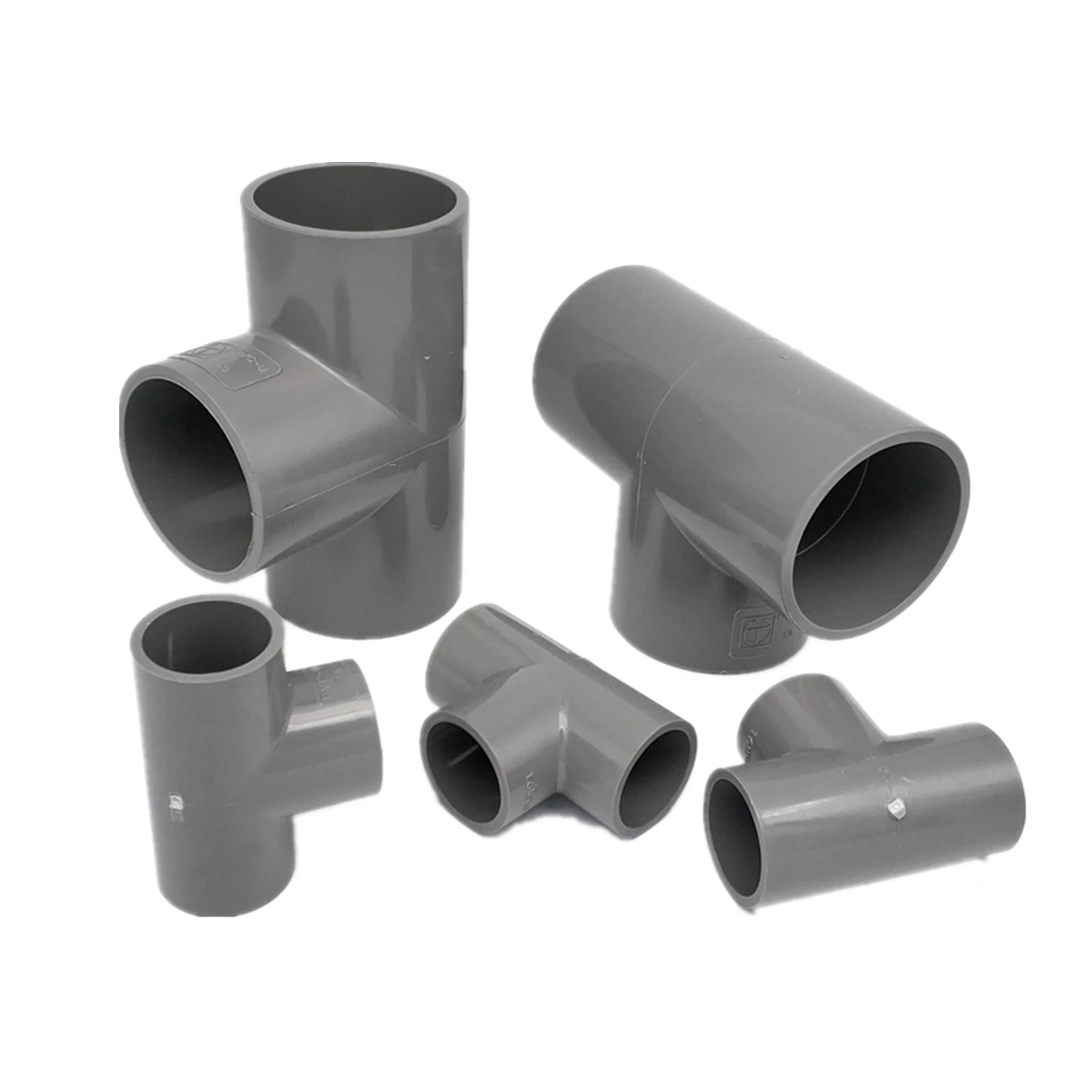 Straight Elbow Solid Equal Tee Four-way Connectors Grey PVC Water Supply Pipe Fittings Plastic Joint Irrigation Water Parts