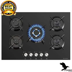 Kumtel Black Built-in 5 Cooker Cooker with Natural Gas Wok