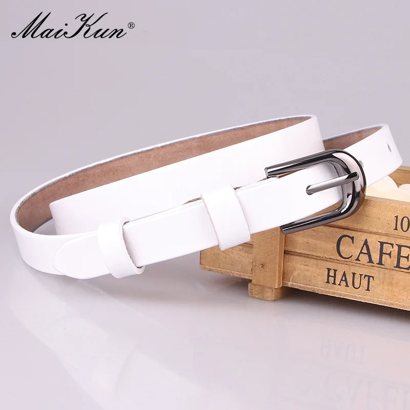 Maikun Genuine Leather Belt For Women Fashion All-Match Decorative Belt Leisure Alloy Pin Buckle Pants Waistband