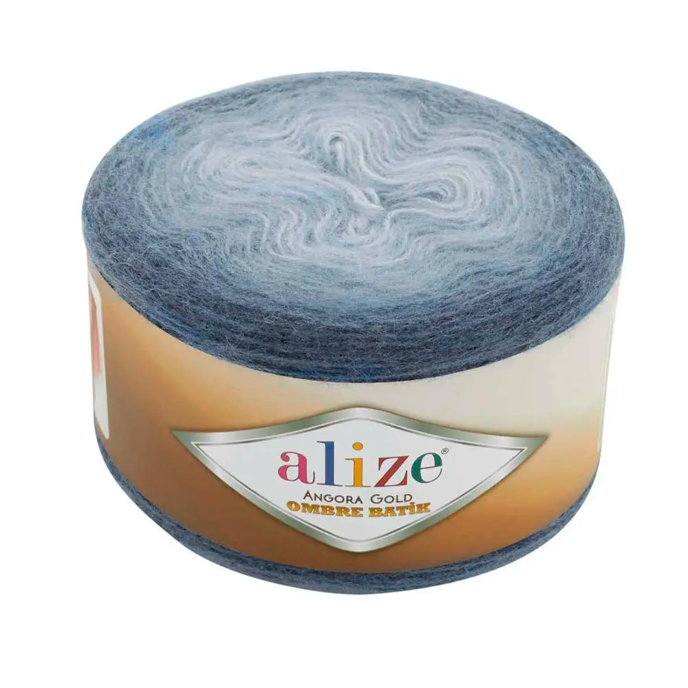 Alize Angora Gold Ombre Batik Patterned Wool Hand Knitting Yarn, 150 Grams 825 Meters, Acrylic, Autumn / Winter Season, Crochet, Clothes, Sport,