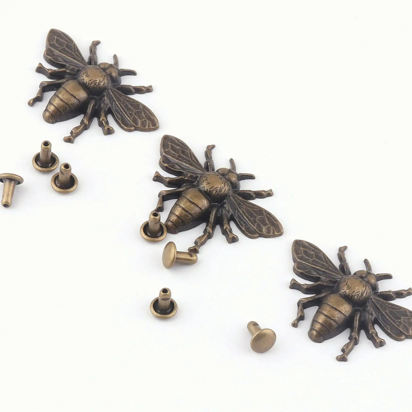 Bronze Bee Cap Rivets Metal Rivet Antique Rivet Studs For Handbag Feet Bag Feet Purse Supplies Leather Craft 4pcs