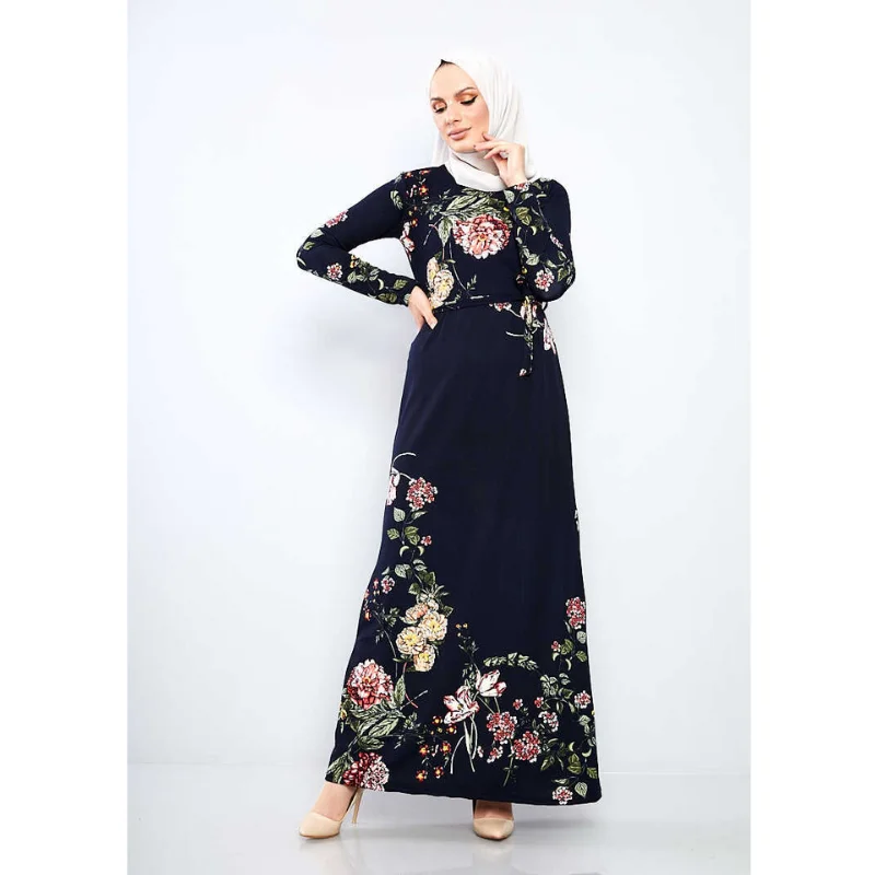 Vestidos musulmanes turcos para mujer, ropa Europea estampada, Abayat árabe, vestido largo, Hijab marroquí, Eid de otoño