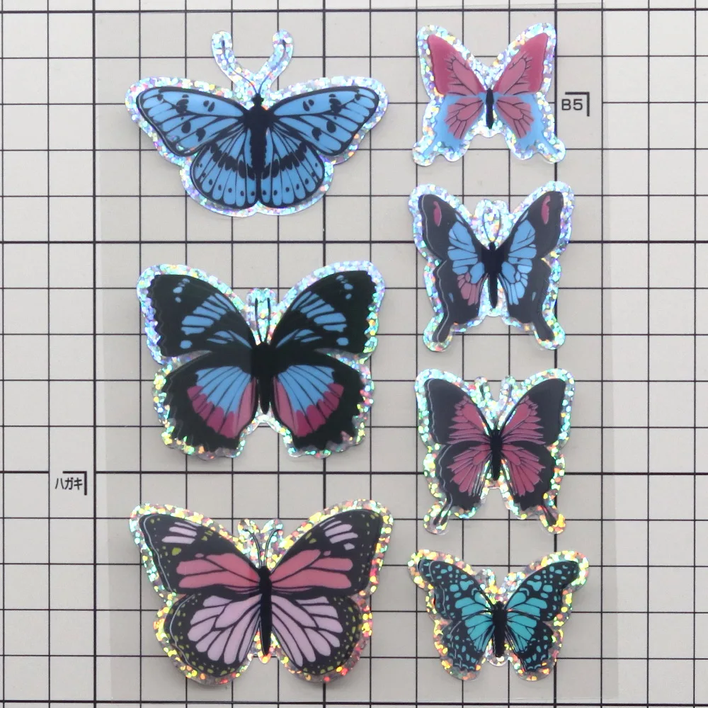 Creative Path Vintage 3D Glitzer-Schmetterlingsaufkleber, kleine Schmetterlinge, Fotokarten-Deko-Aufkleber für Journaling, Planer, Scrapbooking – Detail 2