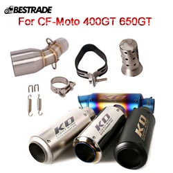 For CF-Moto 400GT 650GT Motorcycle Exhaust System Mid Connect Link Pipe Slip On 51mm Mufflers Tube Stainless Steel Escape
