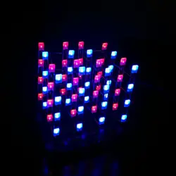 4X4X4 4*4*4 LED światła Cube zestaw 3D LED czerwony i niebieski podwójny kolor elektronicznych apartament dla Arduino Smart Electronics zestaw DIY kostka Led