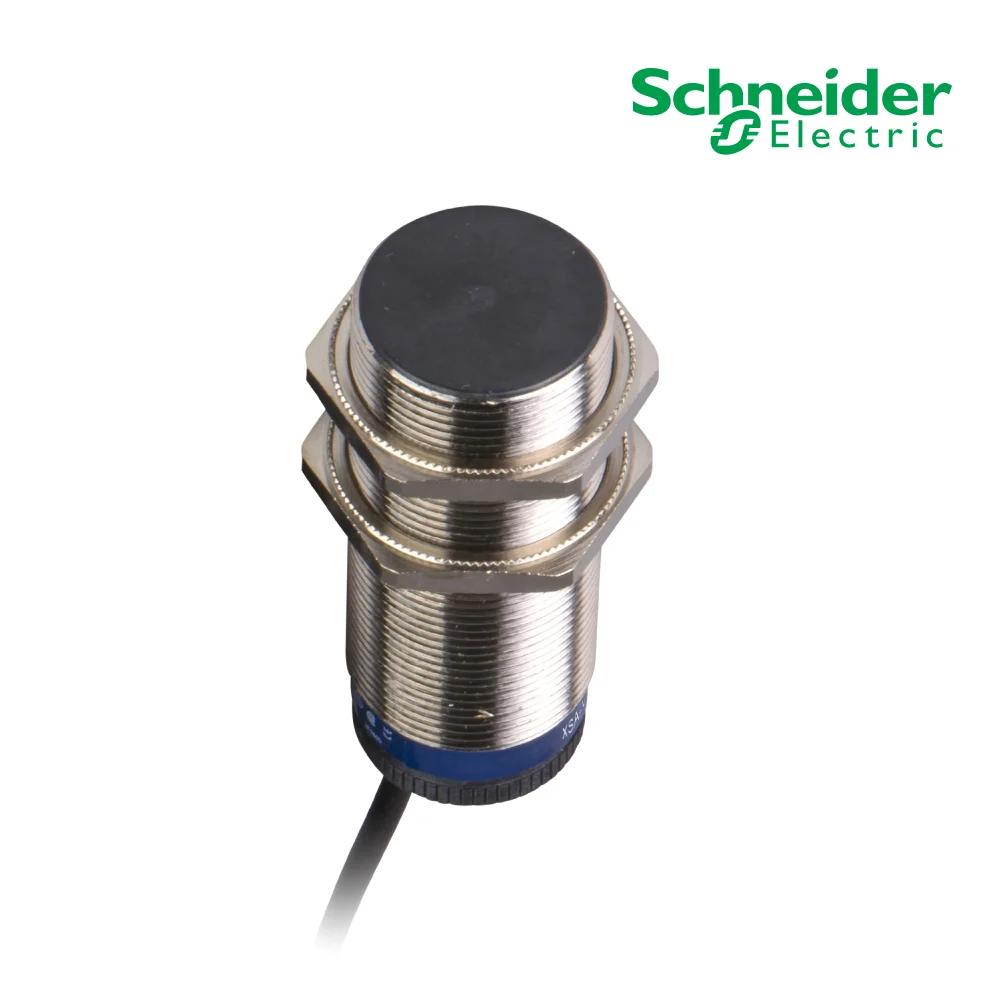 Schneider Electric-Cyberall-inductive proximity Sensor model XSAV M30 displacement-detection distance 10 mm available in 2 power voltages 12-48 V DC / 24-210 V