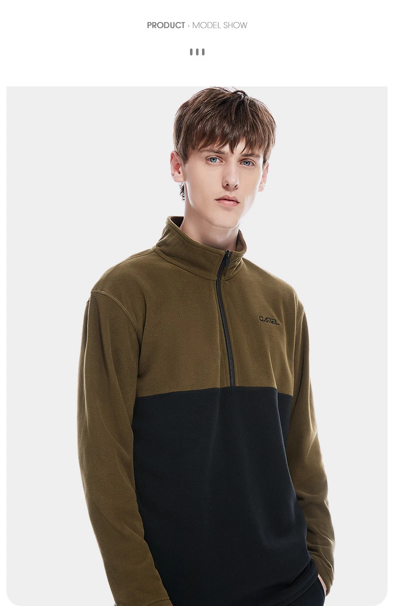 GOLDEN CAMEL Men's Jackets Polar Plus Soft Casual Fleece Jacket for Men Autumn Winter Stand-up Collar Sweater Sweatshirt Clothes