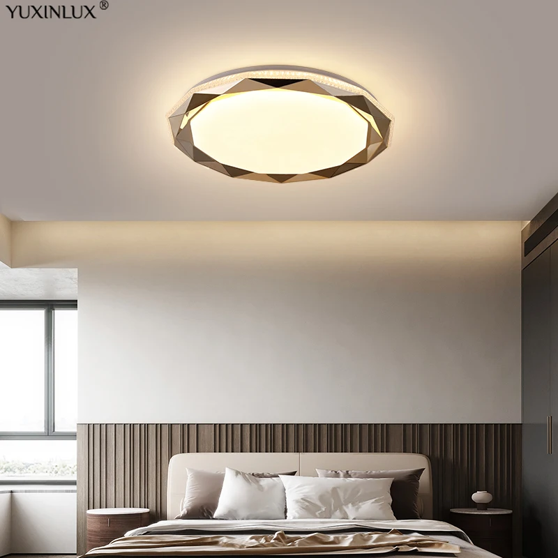 

Nordic Luxury Led Ceiling Lights Gold White Crystal Ceiling Chandeliers For Bedroom Living Dining Room Study AC90-260V Home Deco