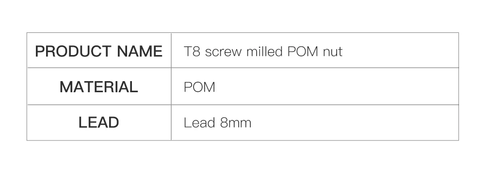 3D-Drucker T8-Spindel Fräsmutter aus POM, 8mm Gewinde für Upgrade Ender 3 CR-10 Ender-3 Spindel 3D-Drucker T8 Spindel POM-Mutter – Detail 1