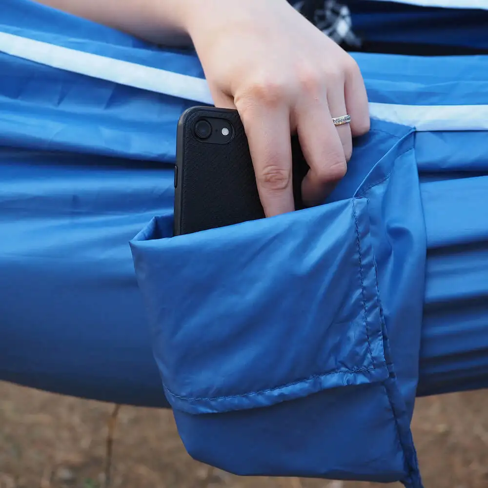 Hamaca de bolsillo para acampar y Picnic-hamaca de tela de poliéster impermeable (azul-verde) hamaca de Picnic antigravedad Yoga