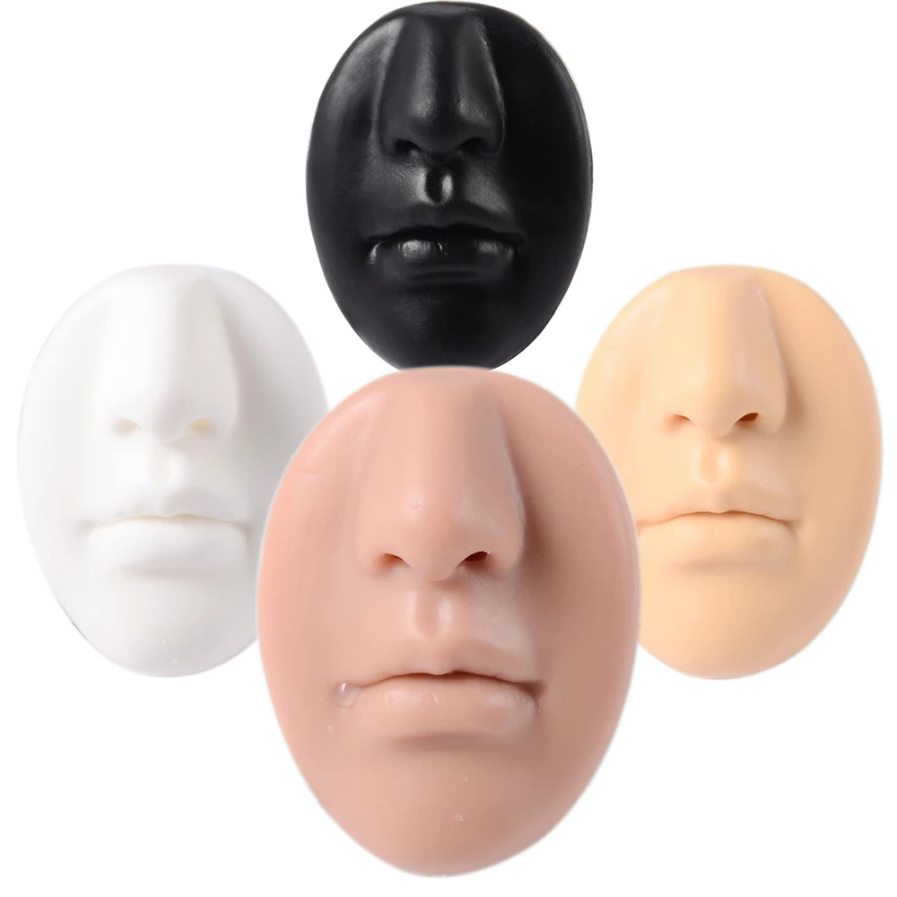 1PC Soft Silicone Flexible Face Model For Piercing Practice Human Mouth Model Simulation For Jewelry Display Teaching Tool