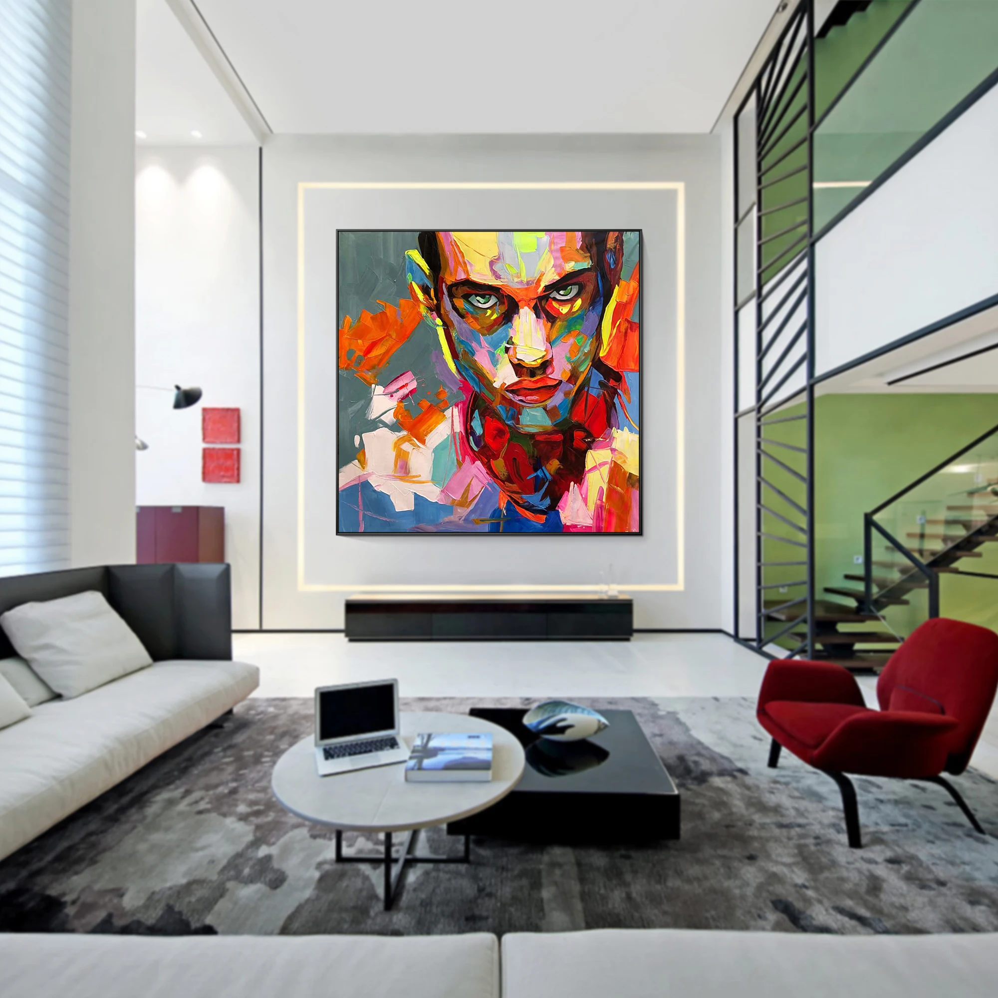 

Hand Painted Home Decor Acrylic Canvas Colorful Knife Painting Living Room Decorative Painting Francoise Nielly Style Portrait