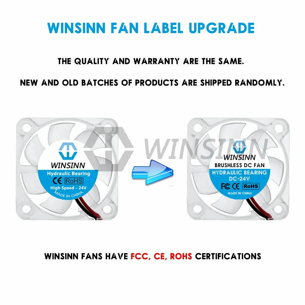 WINSINN 4010 40mm RGB Fan Color Led DC 5V 12V 24V Hydraulic Bearing Brushless Cooling 40x10mm 2PIN [4-Pack]