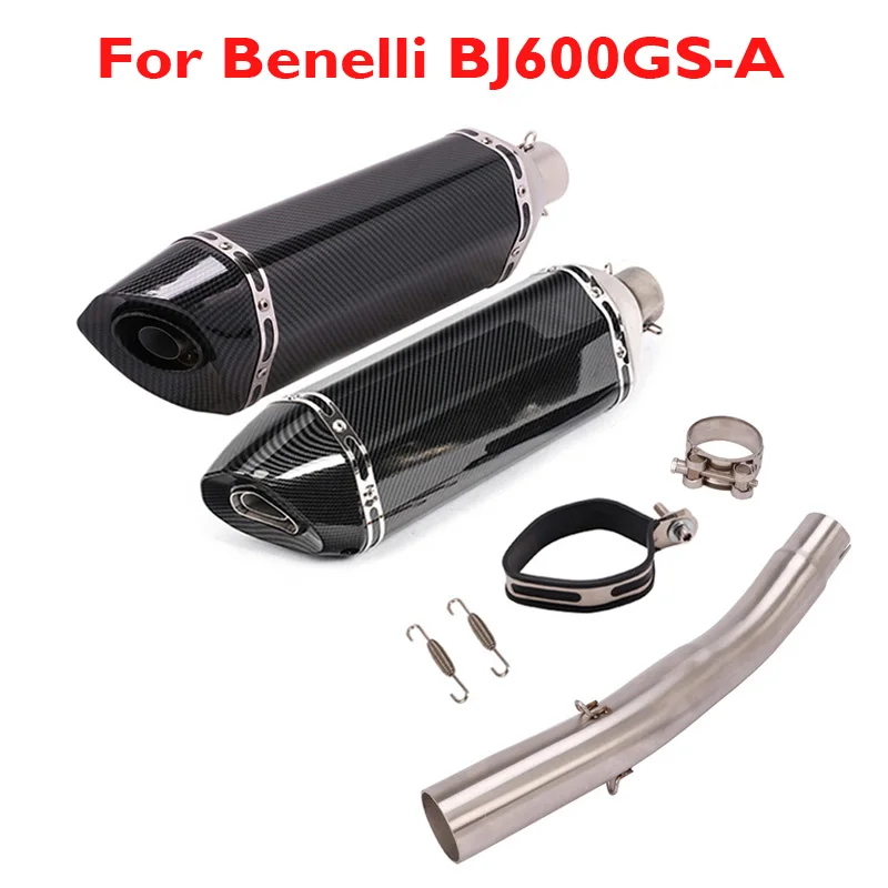 

For Benelli BJ600GS-A Motorcycle Mid Exhaust Connect Link Pipe 51mm Muffler Silencer With DB Killer Stainless Steel