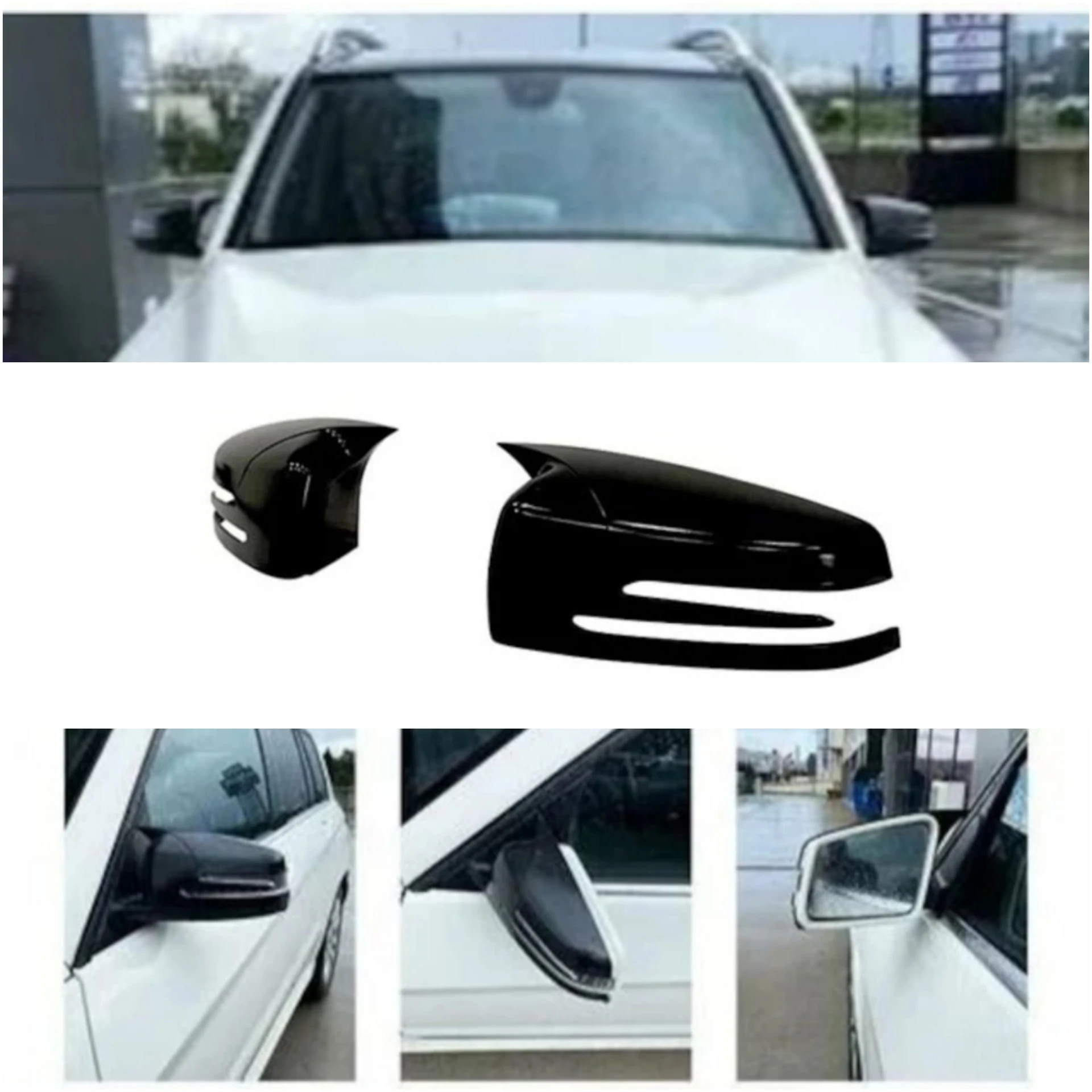 Mirror cover for Mercedes GLK X204 AMG bat style shiny piano black BATMAN case car shields exterior parts 2009 2015