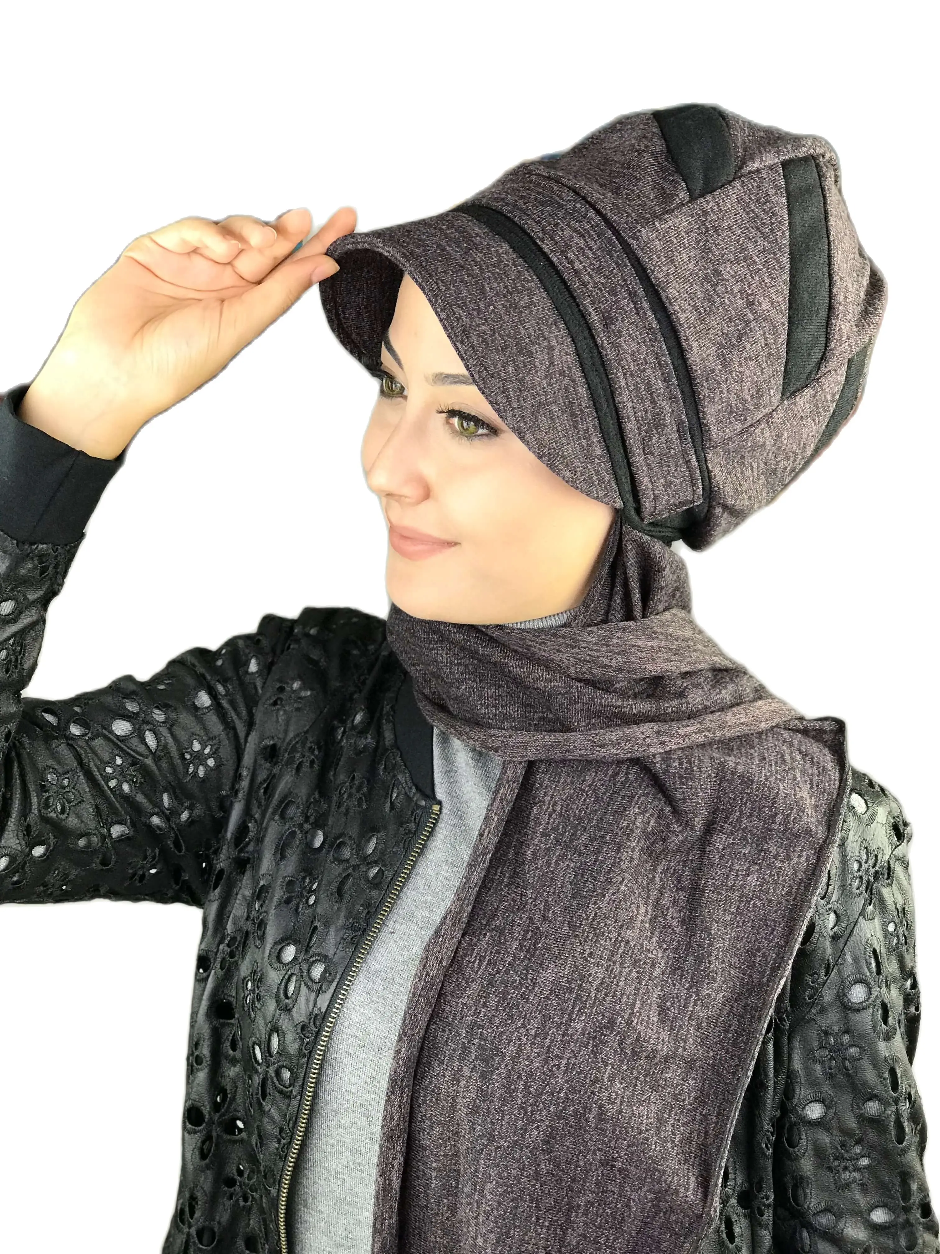 2022 New Fashion Hijab Women Muslim Multicolor Versatile Cancer Chemo Head Wrap Essential Purple Color Buckle Scarf Hat Shawl