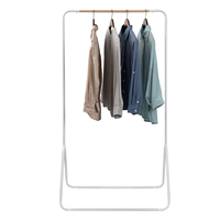 Heavy Duty Clothes Rail White Simple Design Coat Rack Hallway Entry Stand Metal Frame Clothing Drying Racks Organizer