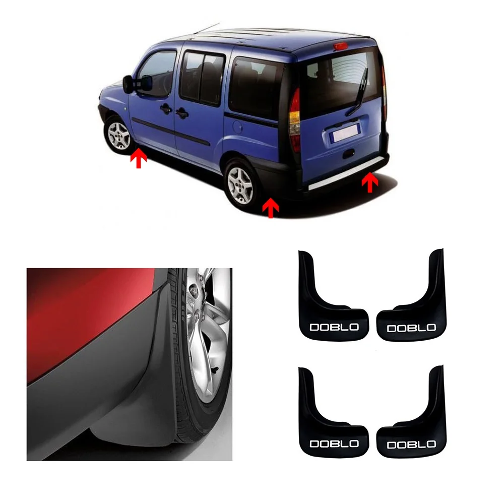 For Fiat Doblo D1 Car Mudguards 4 Pcs 2000-2006  Flexible Plastic Mudflaps Fender A+ Quality Automotive Accessory Tuning