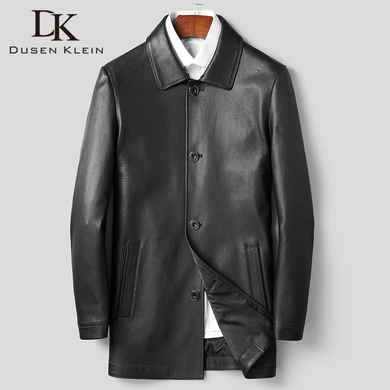 

Men Genuine Leather Jacket Real Goat Leather Jackets Casual Black Pockets 2020 Autumn New Jacket for Man