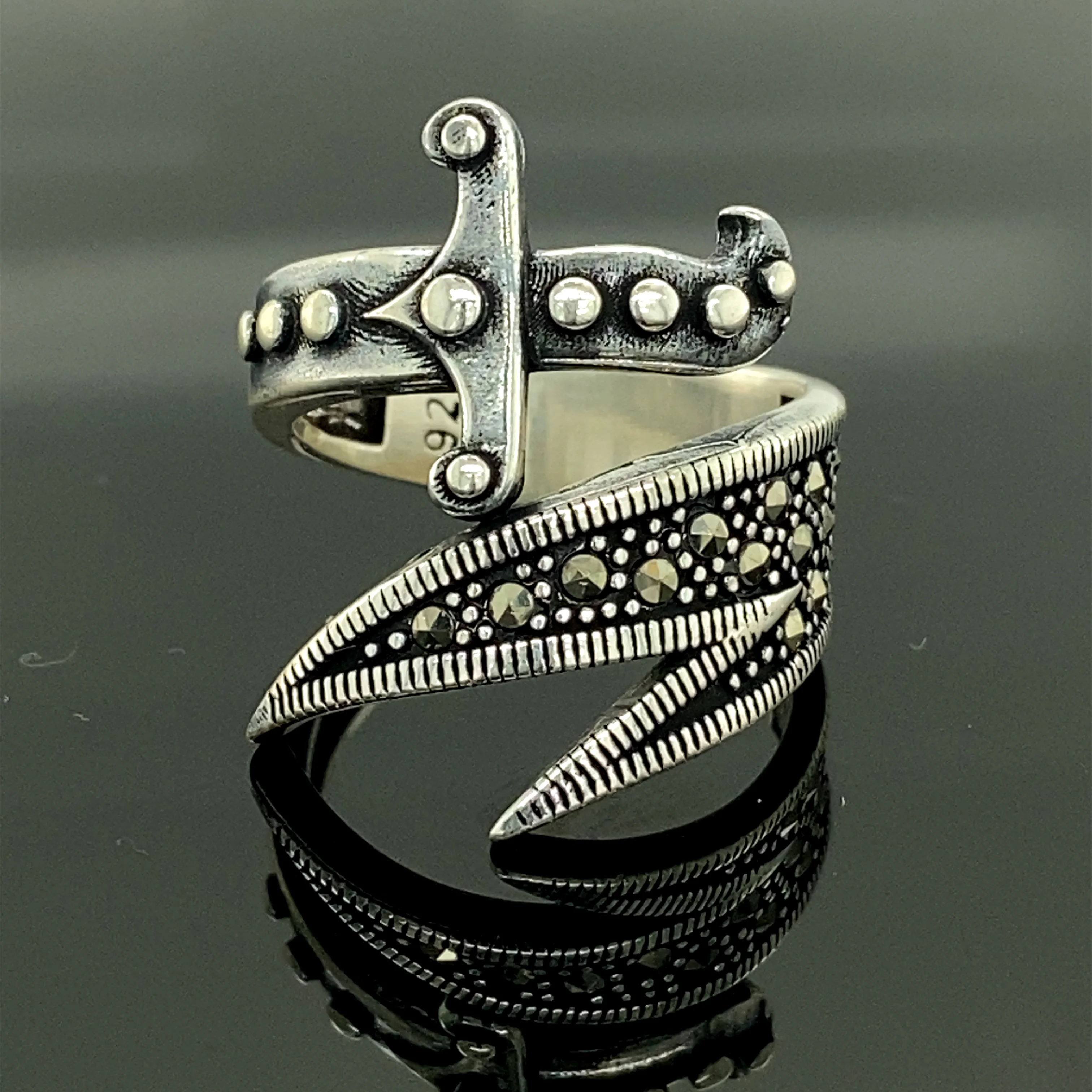 Sterling Silver Sword Men Ring, Warrior Ring Specially Made By Hand.